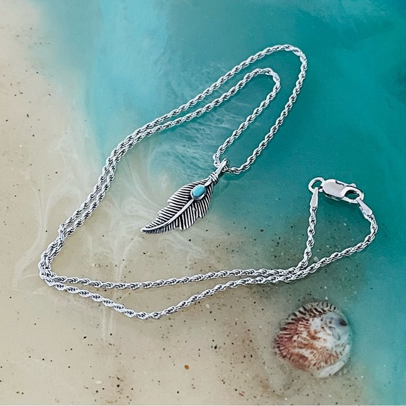 Sterling Silver Small Feather Necklace, Silver Chain, Bird Necklaces, Angle Wing - Picture 3 of 10